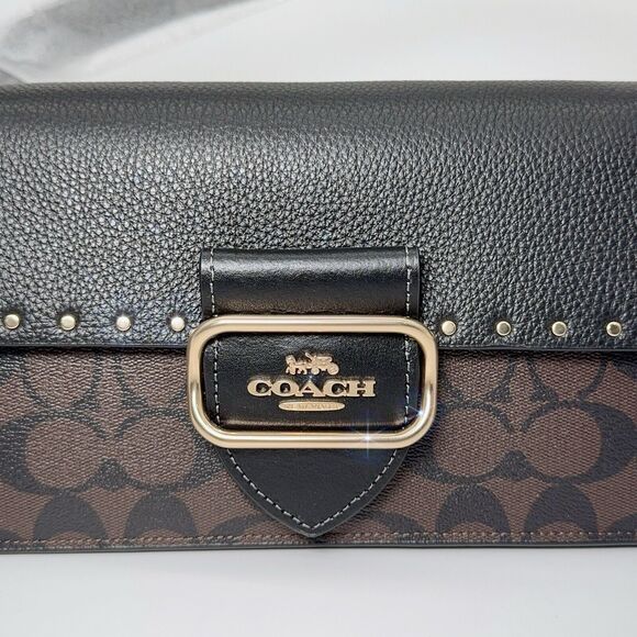 Coach CE563 Morgan Shoulder Bag Crossbody Colorblock Signature With Rivets NWT - Picture 5 of 11